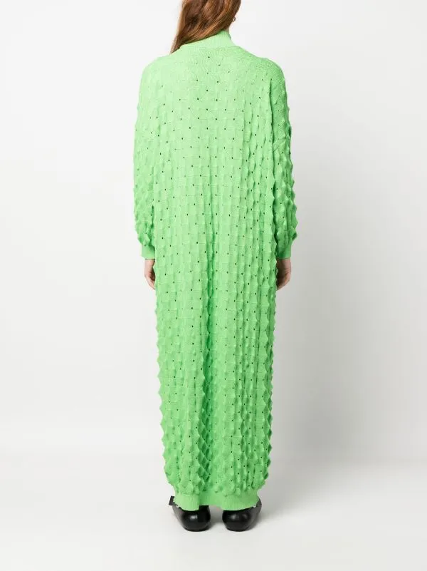 Transparent Spike Knit Dress - Green Spike