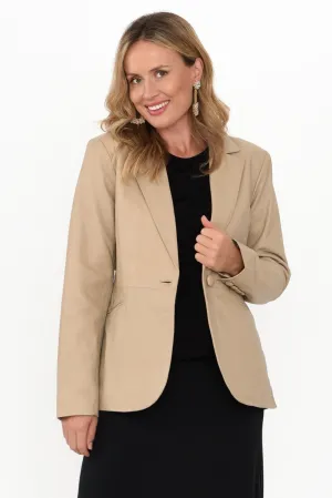 Vega Oat Leather Blazer