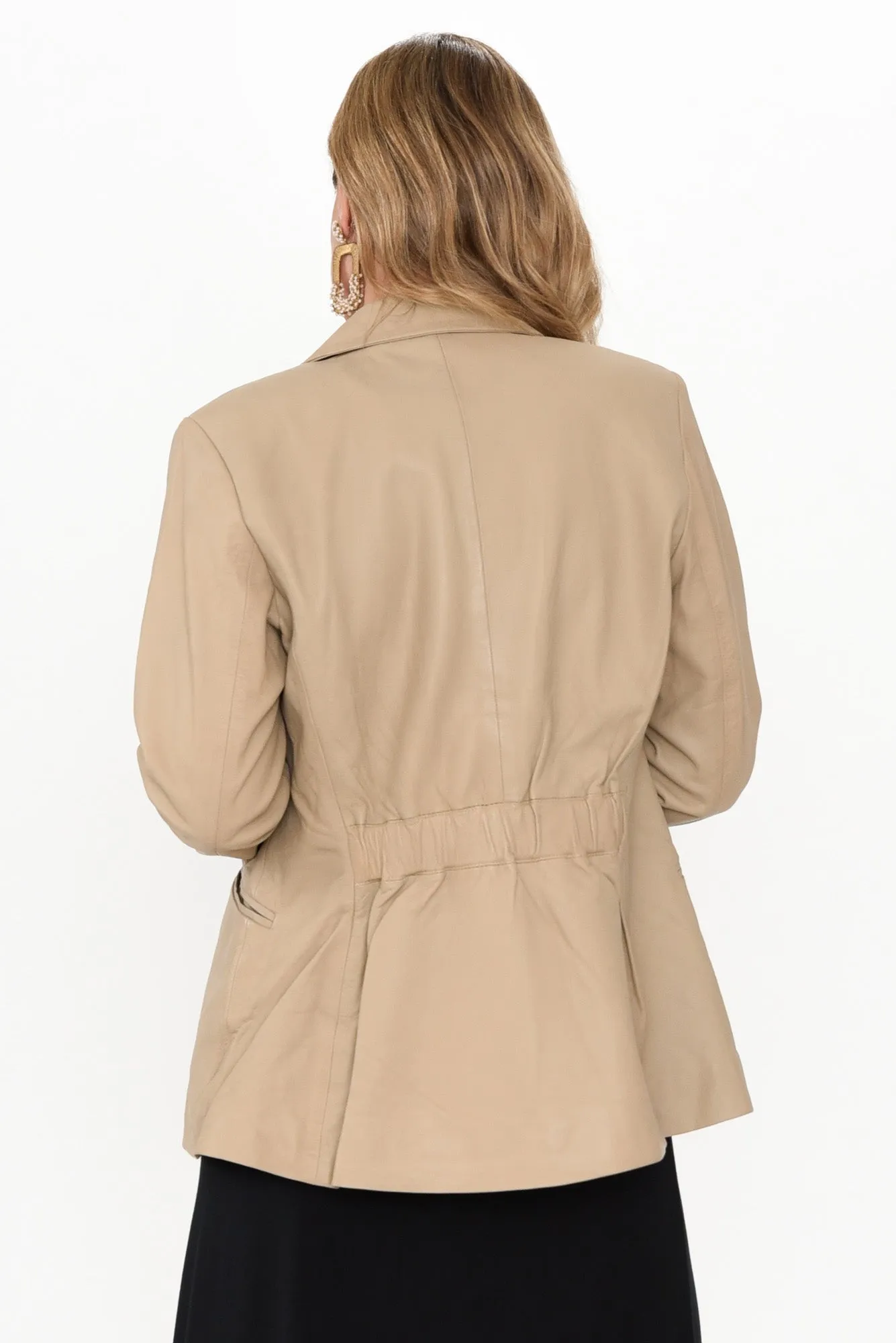 Vega Oat Leather Blazer