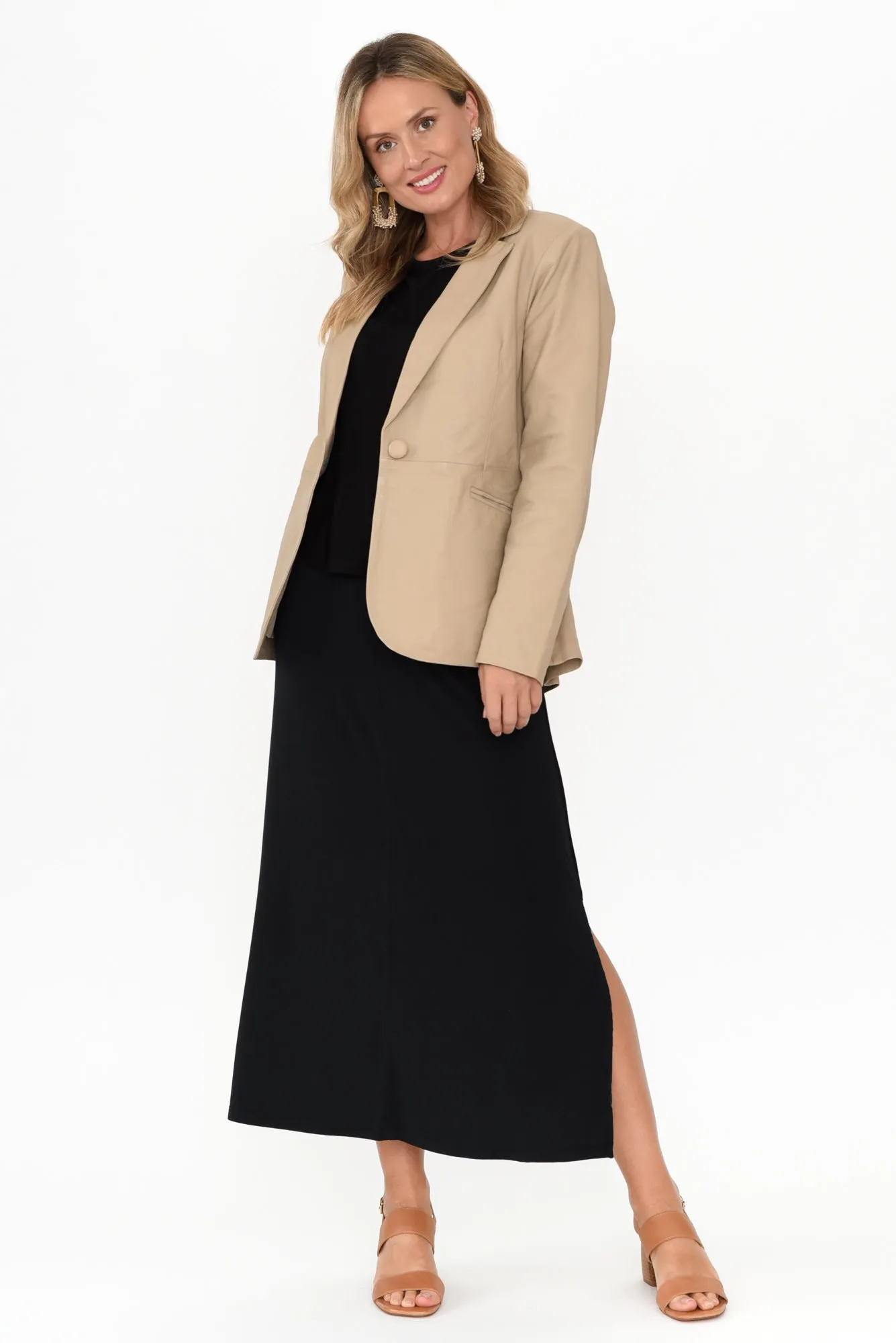 Vega Oat Leather Blazer