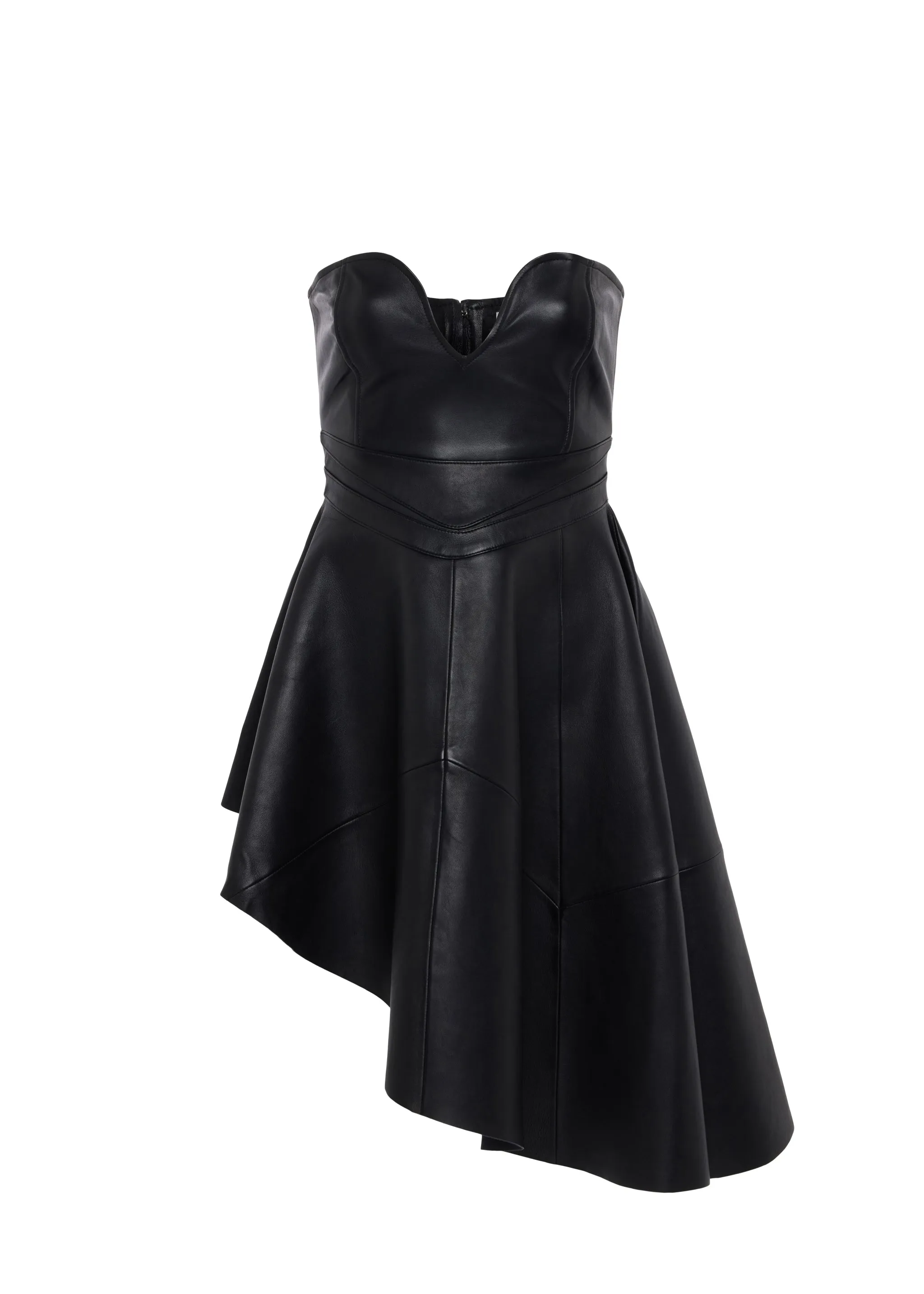 VIAVIA Genuine Leather Flounce Dress