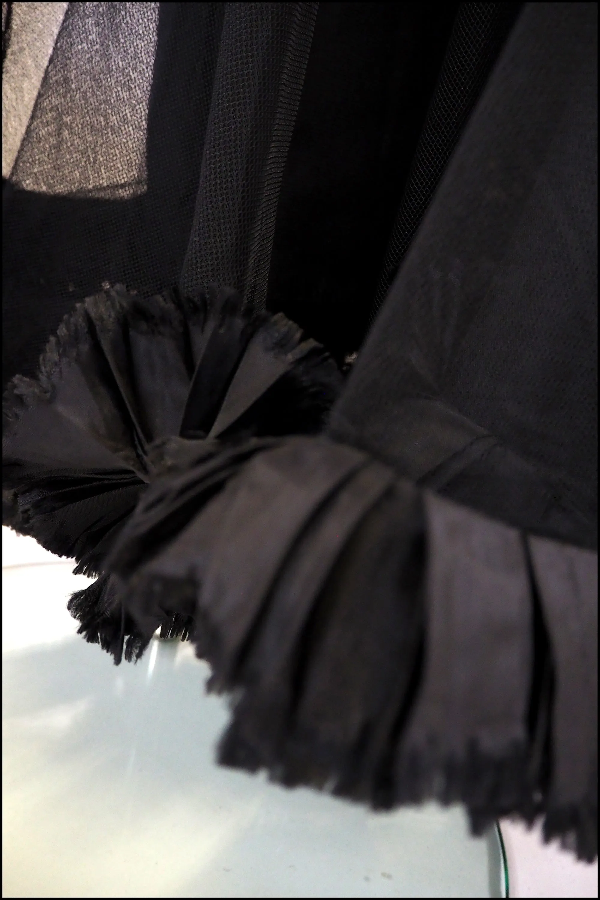 Vintage 1930s Black Sequin Tulle Dress