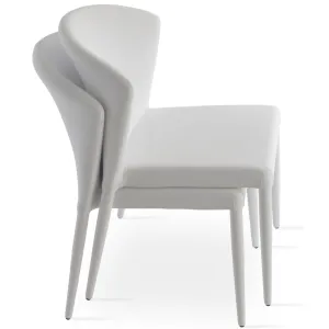 White Dining Chairs with Metal Legs Capri