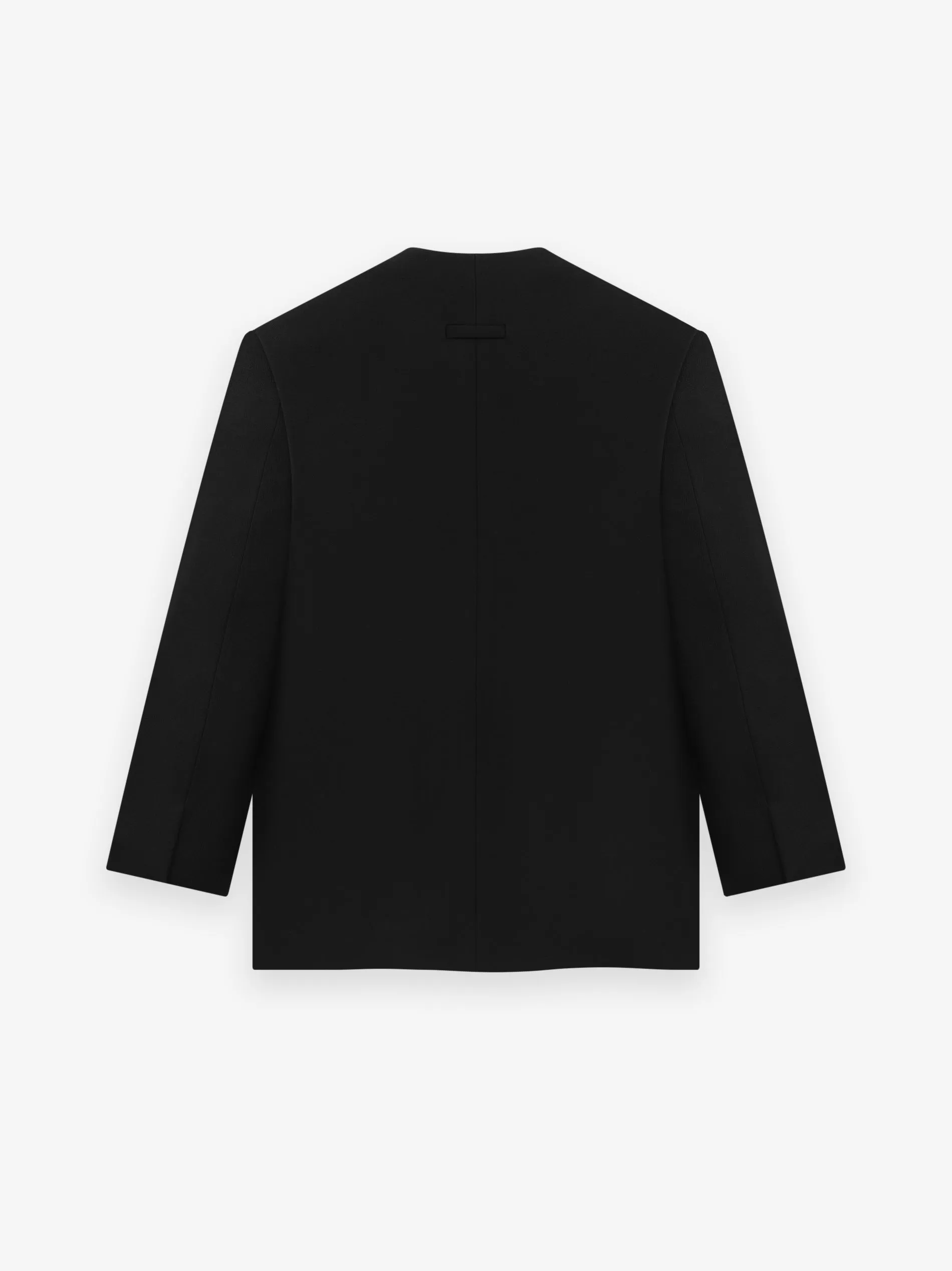 Wool Gabardine Lapelless Blazer