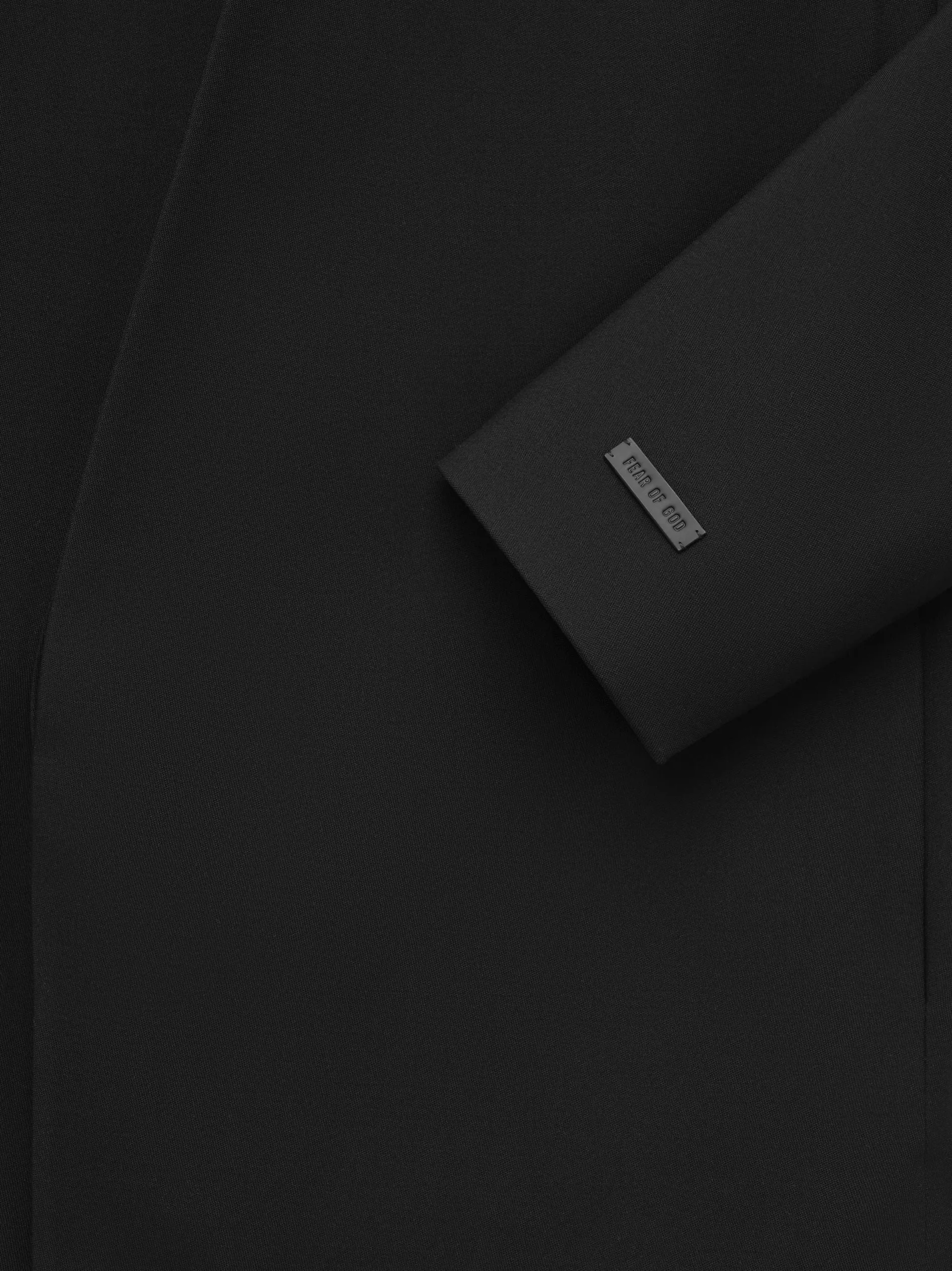 Wool Gabardine Lapelless Blazer